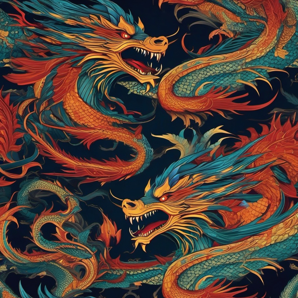 Dragon Wallpapers - Epic Dragon Battle Adventure wallpaper, abstract art style, patterns, intricate