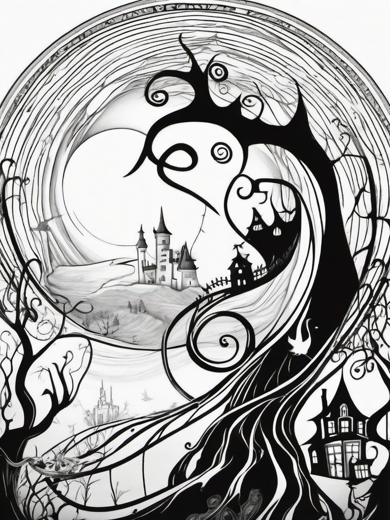 Nightmare Before Christmas Coloring Pictures  outling,coloring pages,black and whit