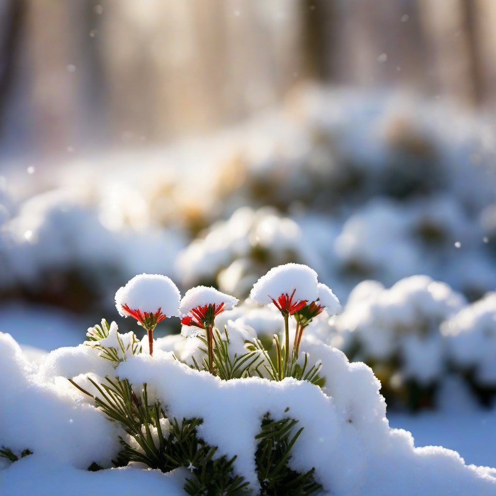 Winter background wallpaper - flowers in snow wallpaper  