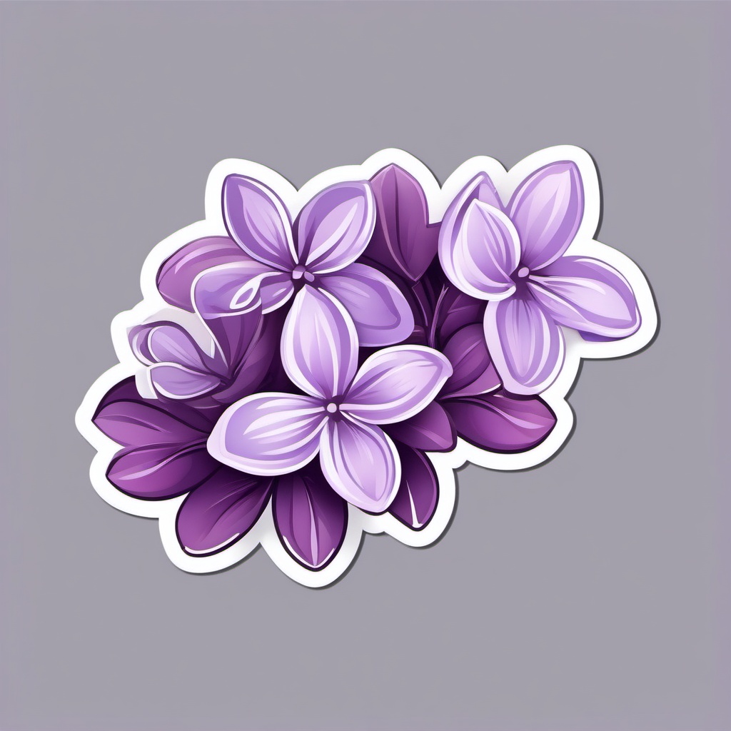 Lilac Sticker - Enjoy the fragrant and nostalgic beauty of lilac blossoms with this elegant sticker, , sticker vector art, minimalist design