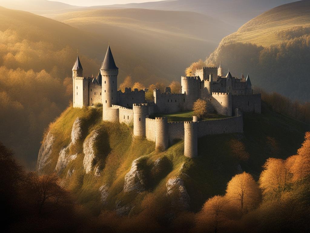 enigmatic lot valley castles - illustrate the enigma of the lot valley castles, perched on cliffs and steeped in medieval history. 