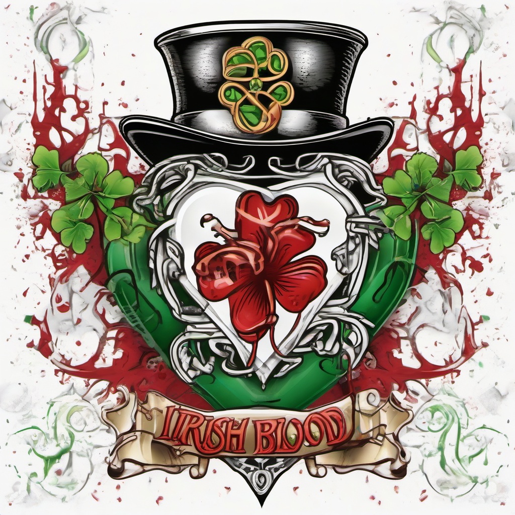 Irish Blood, English Heart  ,tattoo design, white background