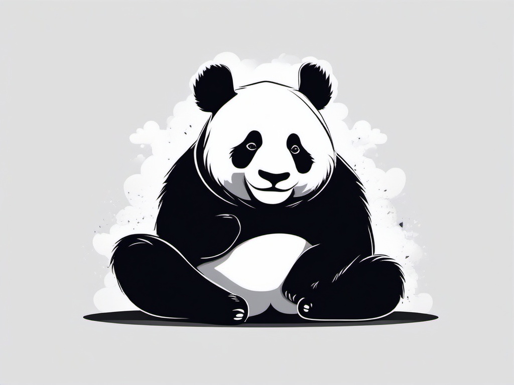 Panda cartoon  minimal, white background