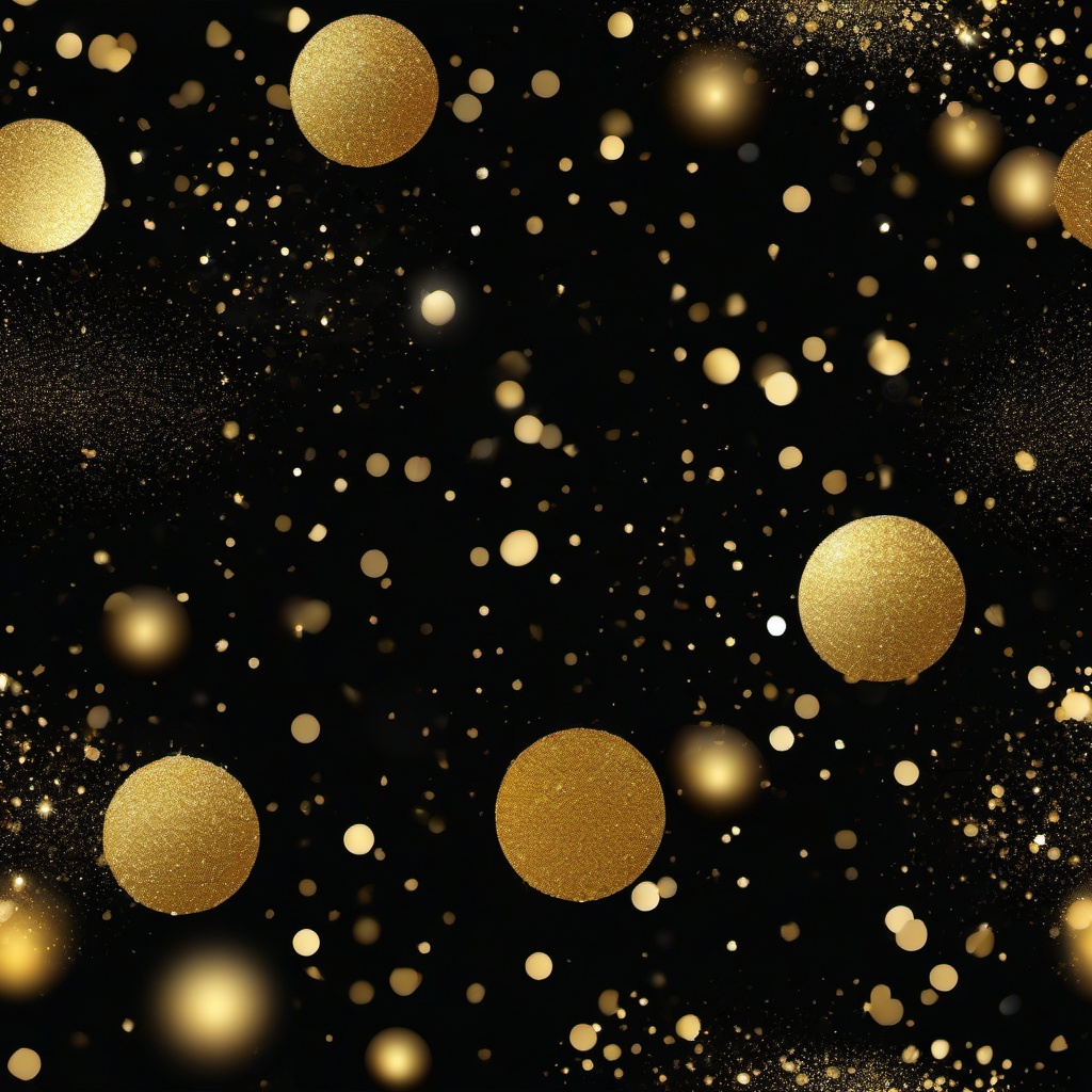 Glitter background - gold sparkles on black background  