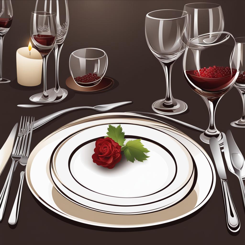 table clipart: set for an elegant dinner in a fine restaurant. 