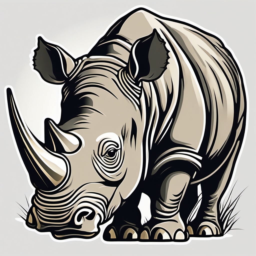 Rhinoceros clipart - Massive herbivore with a horned snout, ,color clipart vector style