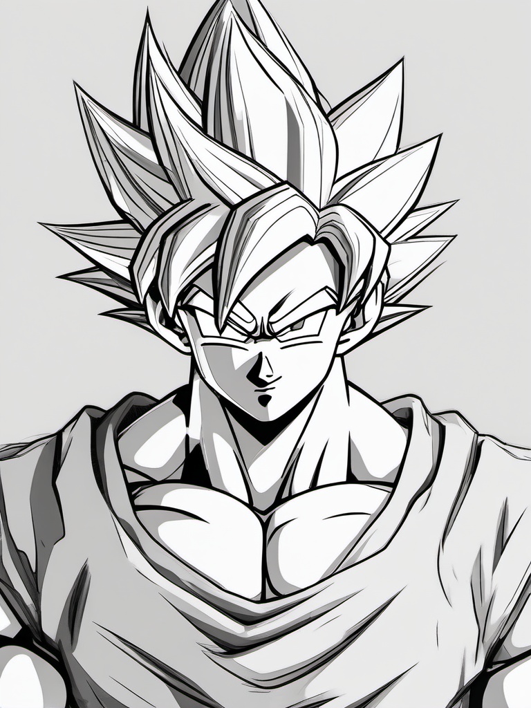 pencil sketch of goku  minimal rough sketch scribbles,doodles,black and white