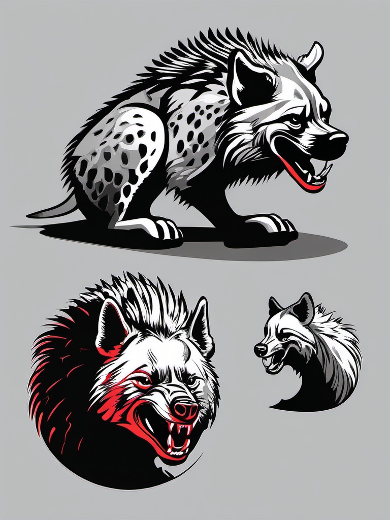 Hyena clipart - Scavenging predator with a distinctive laugh, ,vector color clipart,minimal