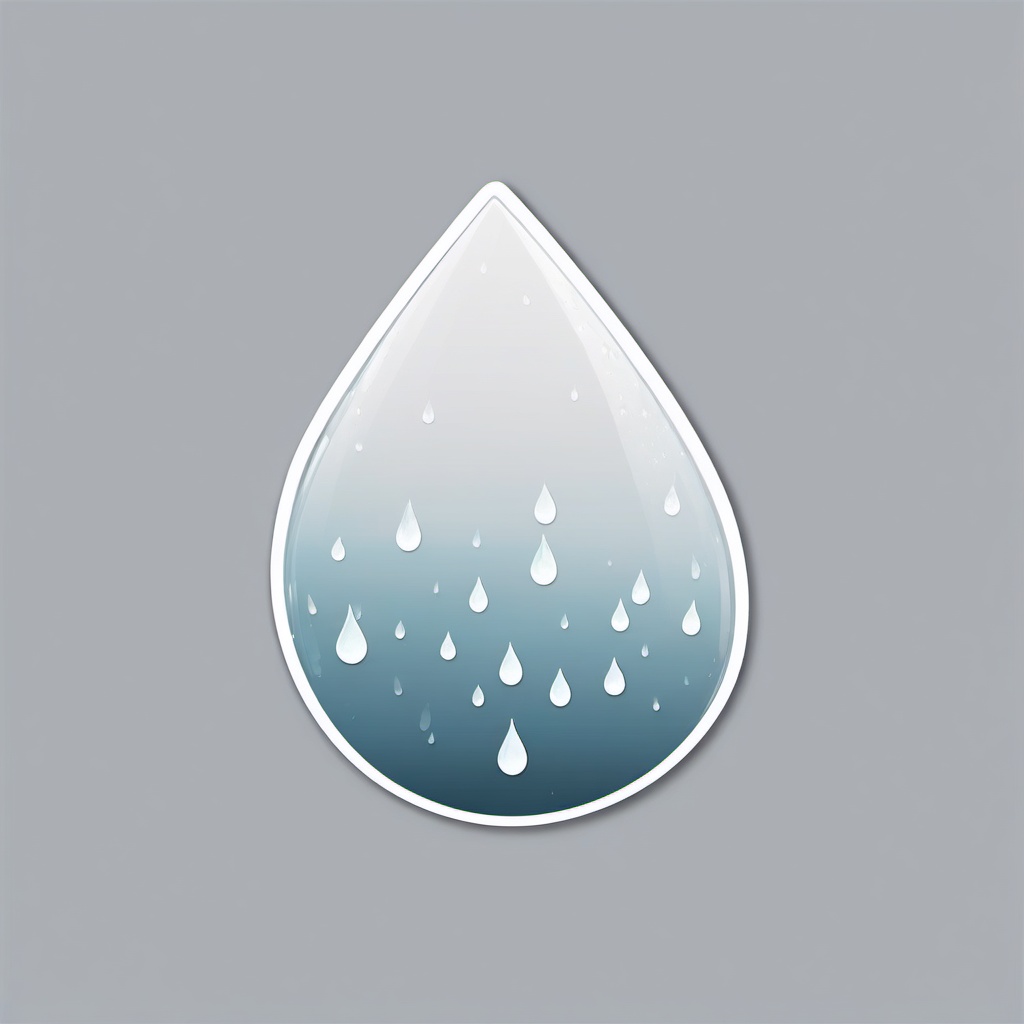 Raindrop sticker- Transparent and glistening, , sticker vector art, minimalist design