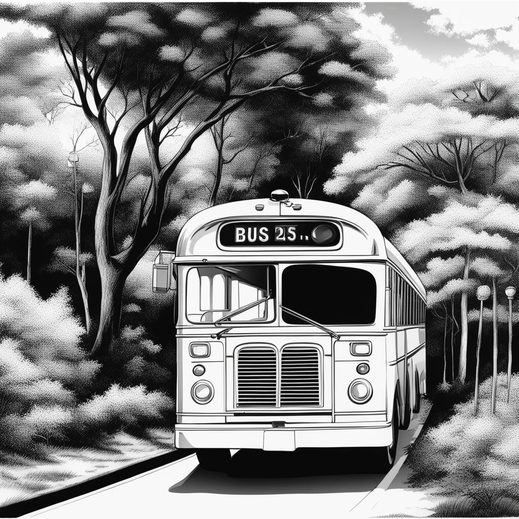 bus clipart black and white 