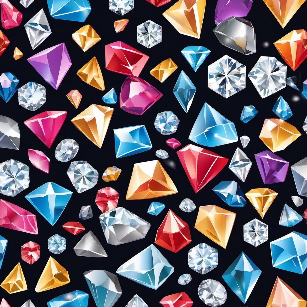 Diamond clipart - diamonds scattered on fabric  vector clipart