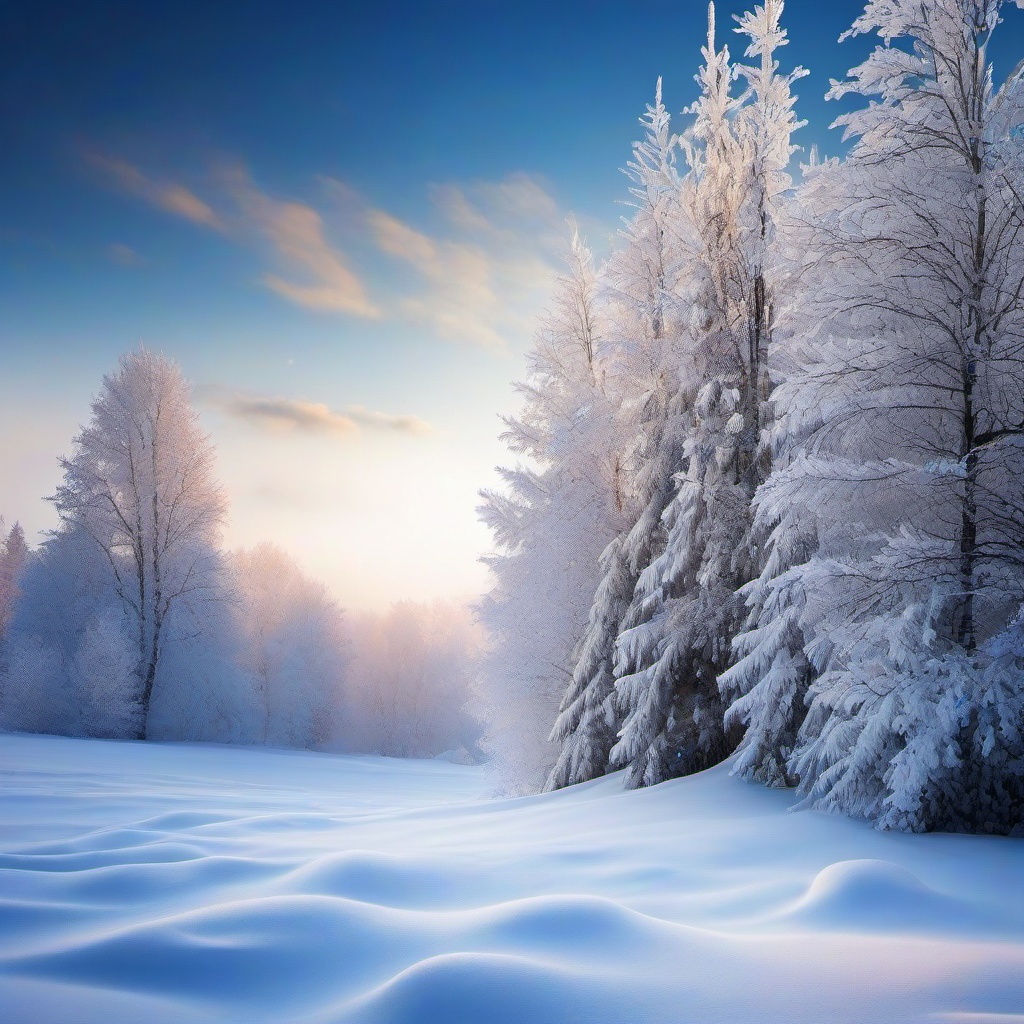 Winter background wallpaper - snow background with trees  