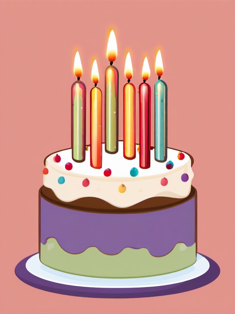 May clipart - May birthday cake with candles  