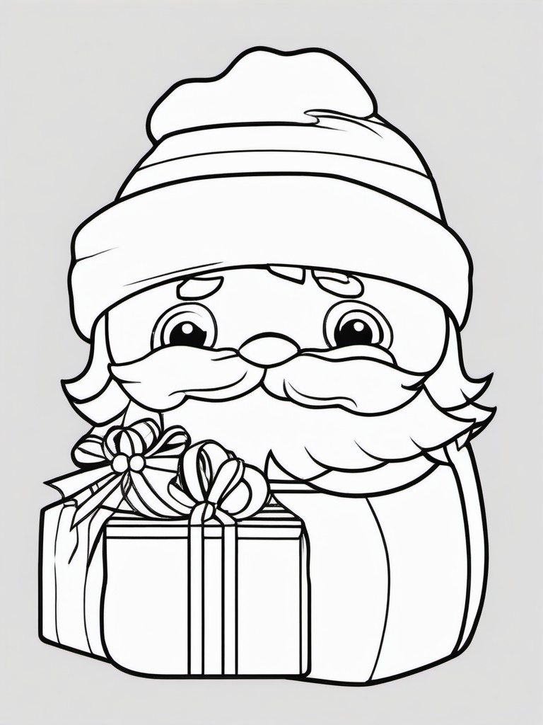 Santa with a Bag of Toys Coloring Pages - Carrying Toys for Christmas Morning  minimal black outline printable sheet, coloring page