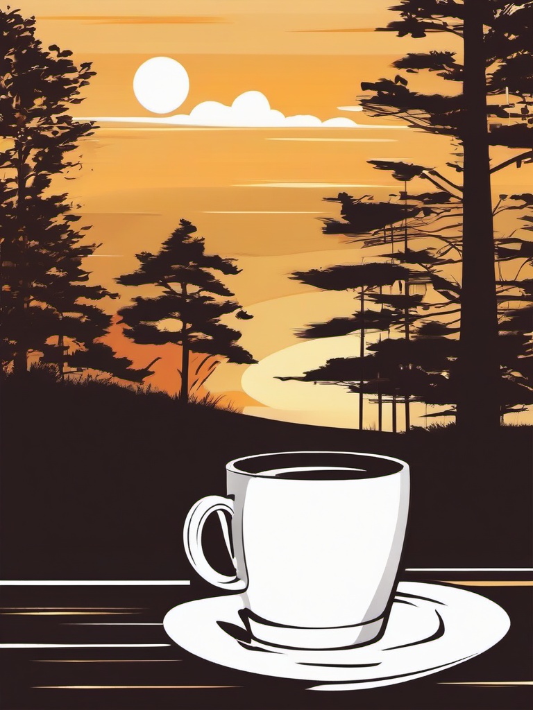 Coffee Cup clipart - coffee cup in a sunlit park  color,minimalist,vector clipart