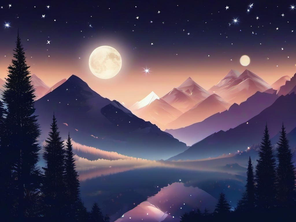 Starry Mountain Background  