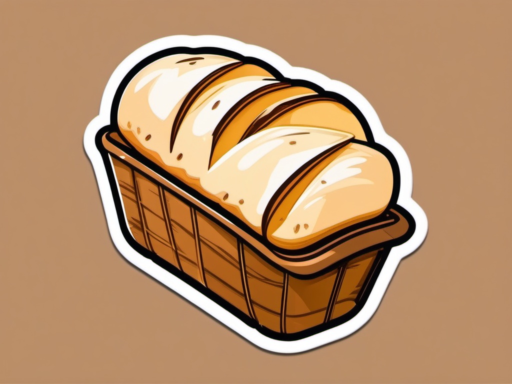 Sourdough Bread Sticker - Enjoy the hearty and tangy goodness of freshly baked sourdough bread, , sticker vector art, minimalist design