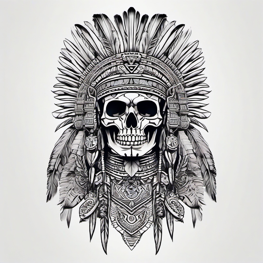 Aztec Warrior Skeleton Tattoos  minimal,tattoo,white background