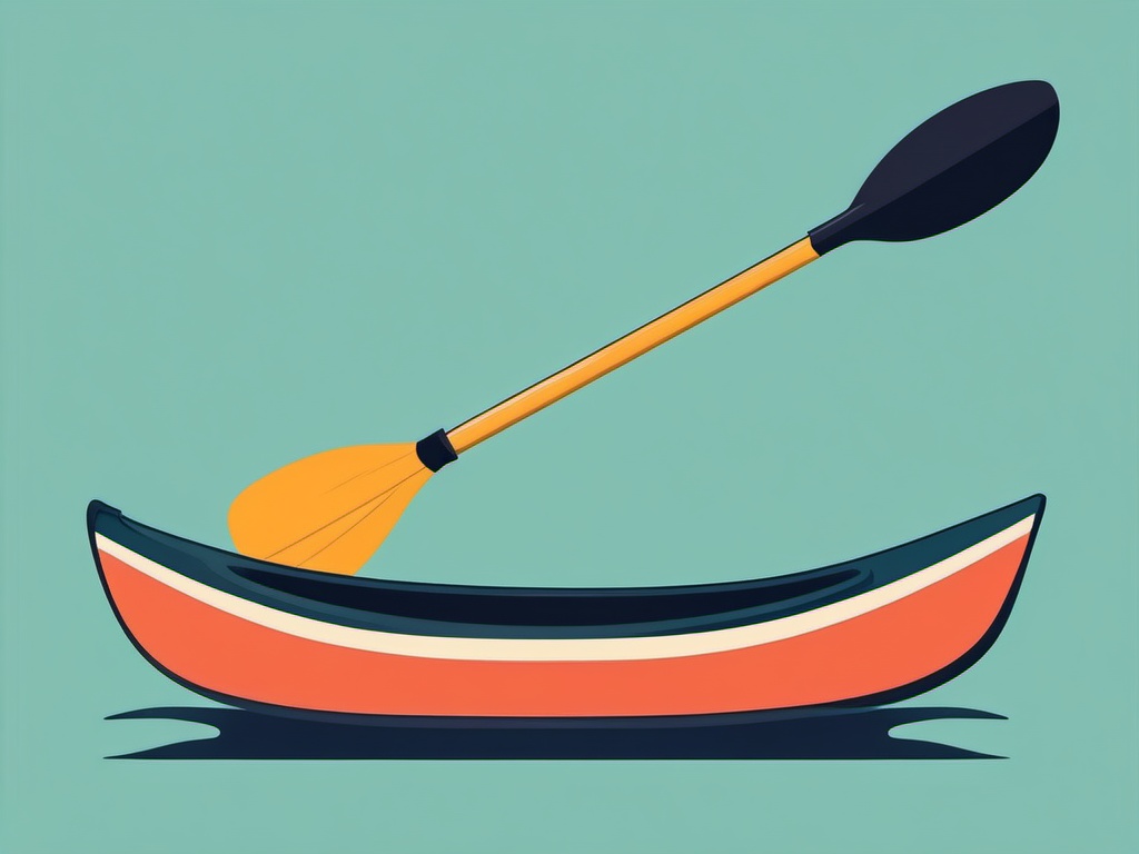 Kayak Paddle Clipart - A kayak paddle ready for paddling on the water.  color vector clipart, minimal style