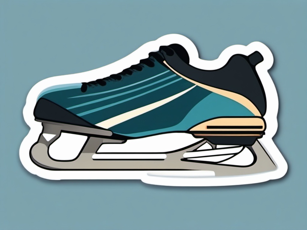 Winter ice skating sticker- Gliding on ice, , sticker vector art, minimalist design