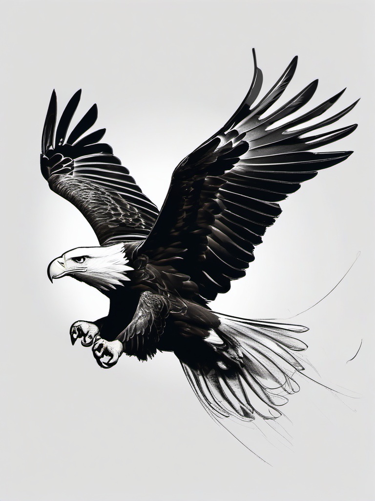 drawing of an eagle in flight  minimal rough sketch scribbles,doodles,black and white