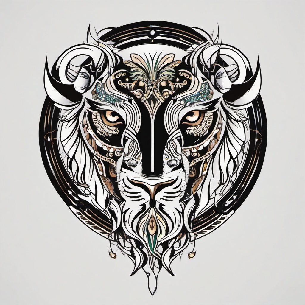 gemini animal tattoo  simple vector color tattoo