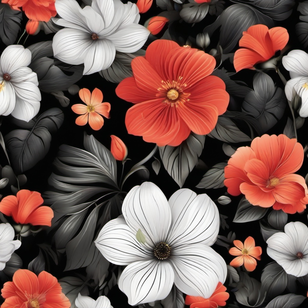 Flower Background Wallpaper - floral with black background  