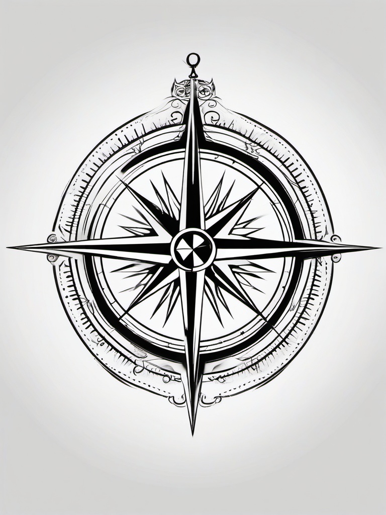 Compasstattoos - Possibly a unique variation of the word compass tattoos.  simple vector tattoo,minimalist,white background