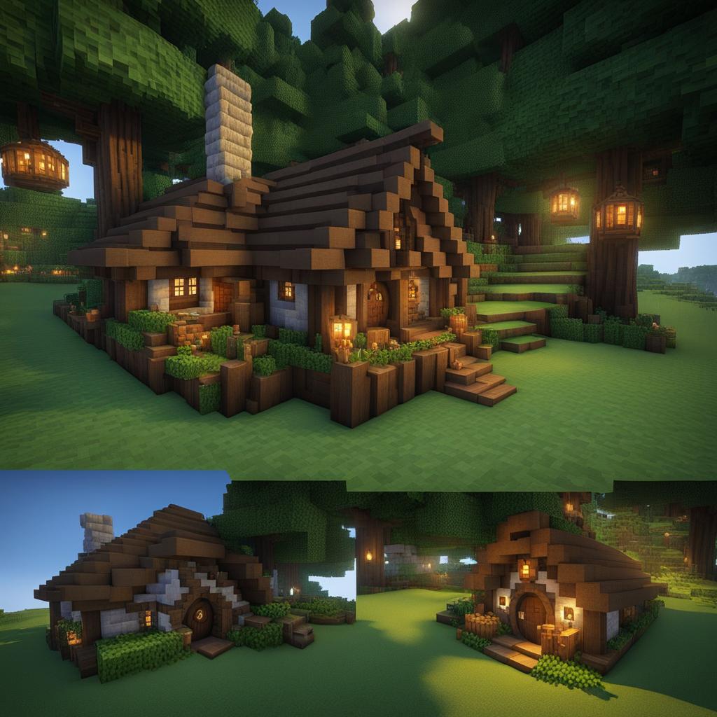 hobbiton-inspired village with cozy hobbit holes - minecraft house ideas minecraft block style