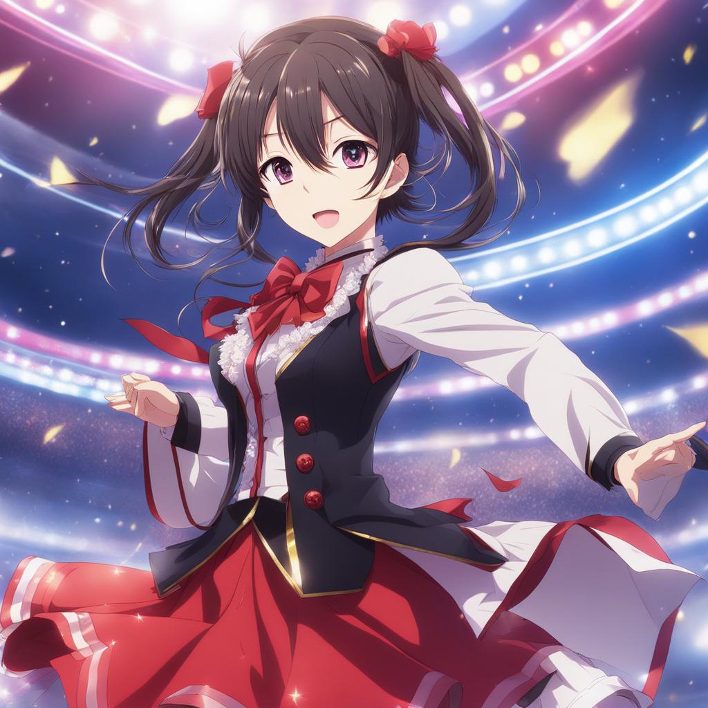 ritsu sakuma,performing a captivating idol dance,a packed stadium concert anime, anime key visual, japanese manga, pixiv, zerochan, anime art, fantia