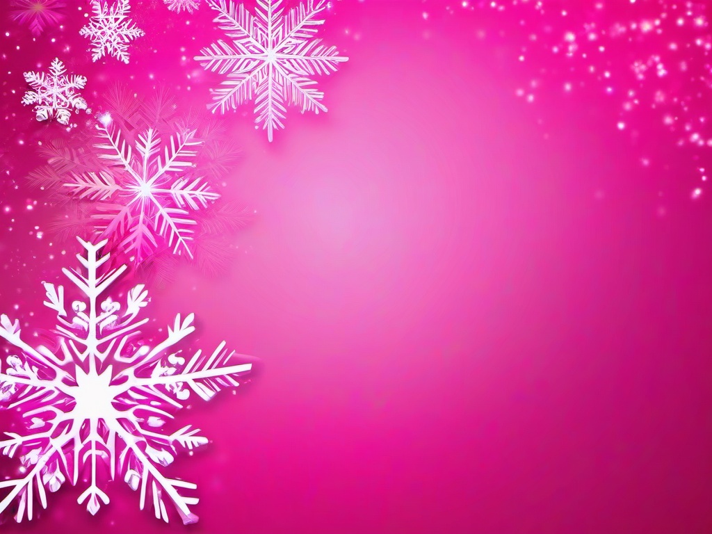 Pink Snowflakes Background  