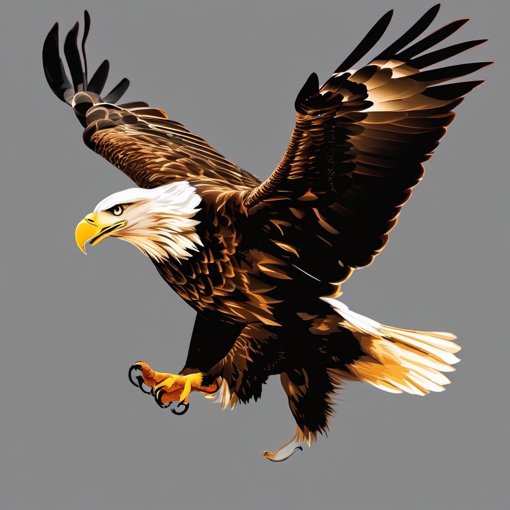 Eagle clipart - eagle catching prey in mid-air  