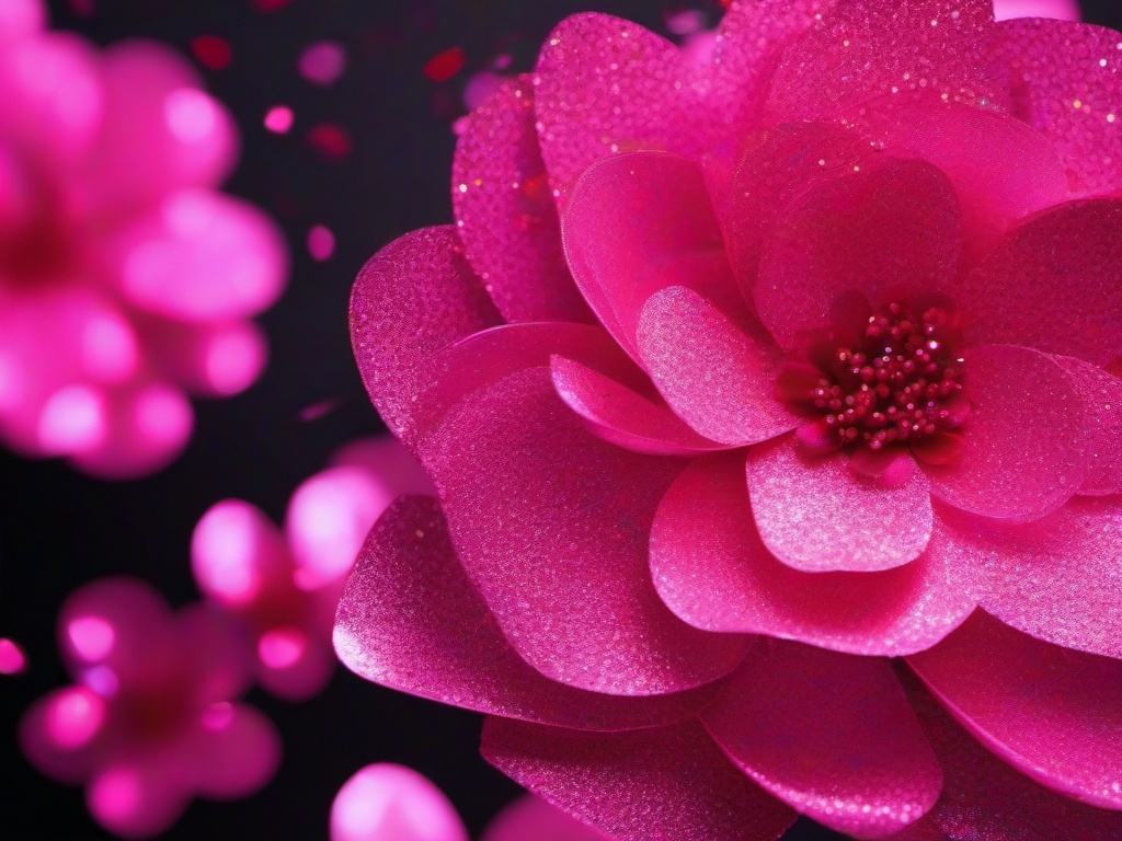 Pink Glitter Flower Background  