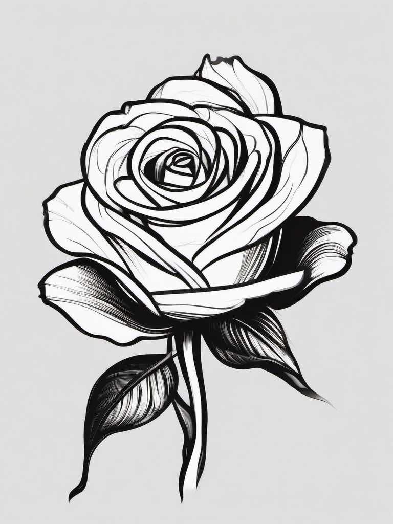 drawing of a rose flower  minimal rough sketch scribbles,doodles,black and white