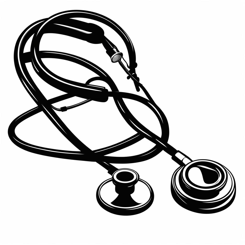 stethoscope clipart black and white 