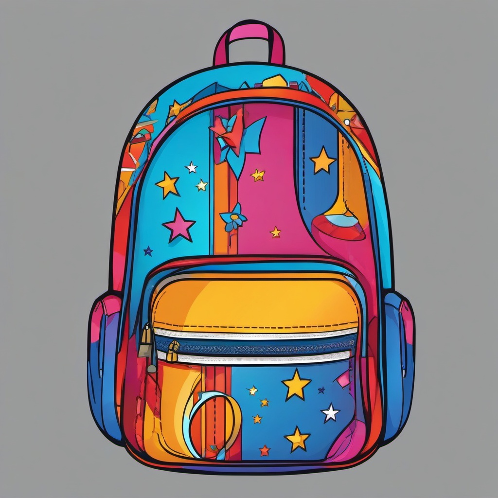 Backpack clipart - backpack with a fun design  clipart