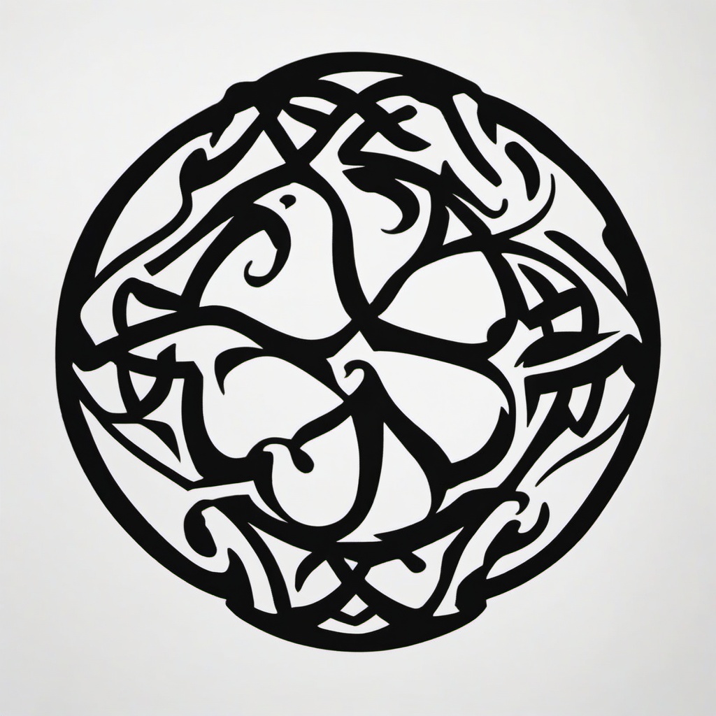 celtic symbol for friendship tattoo  simple color tattoo,minimal,white background