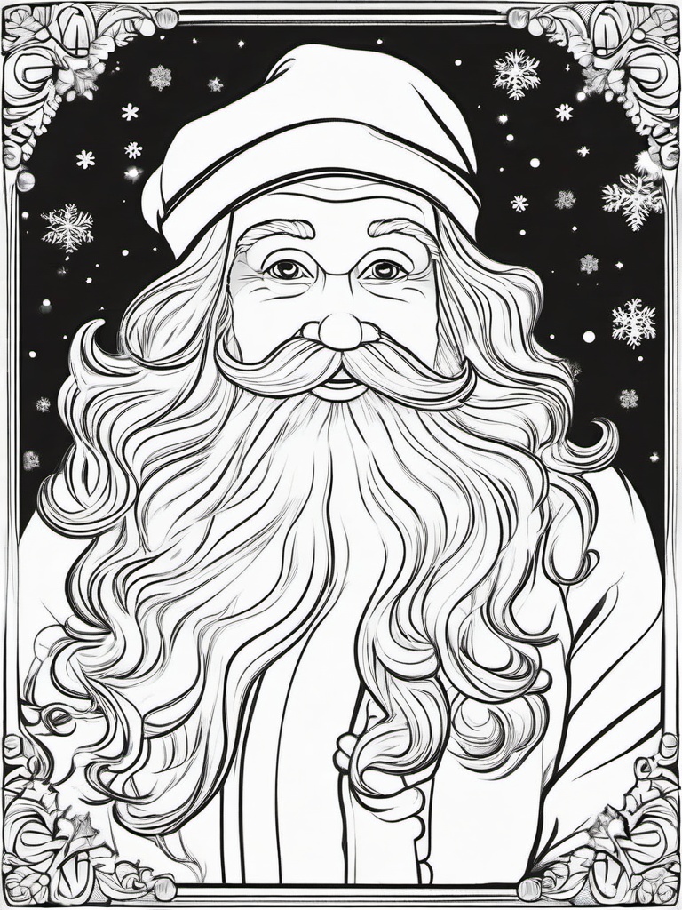 Santa Picture For Coloring  outling,coloring pages,black and whit