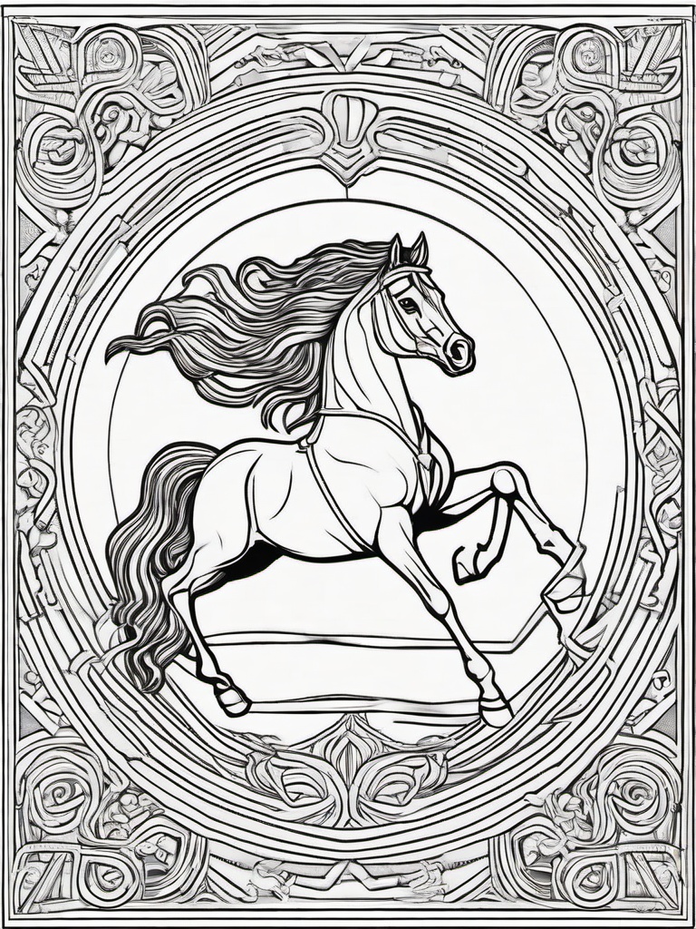 Sleipnir Coloring Pages - Odin's Eight-Legged Mythical Horse  minimal black outline printable sheet, coloring page