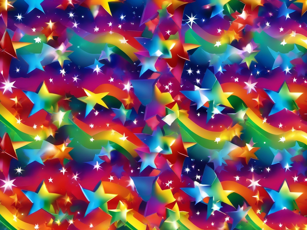 Rainbow And Stars Background  