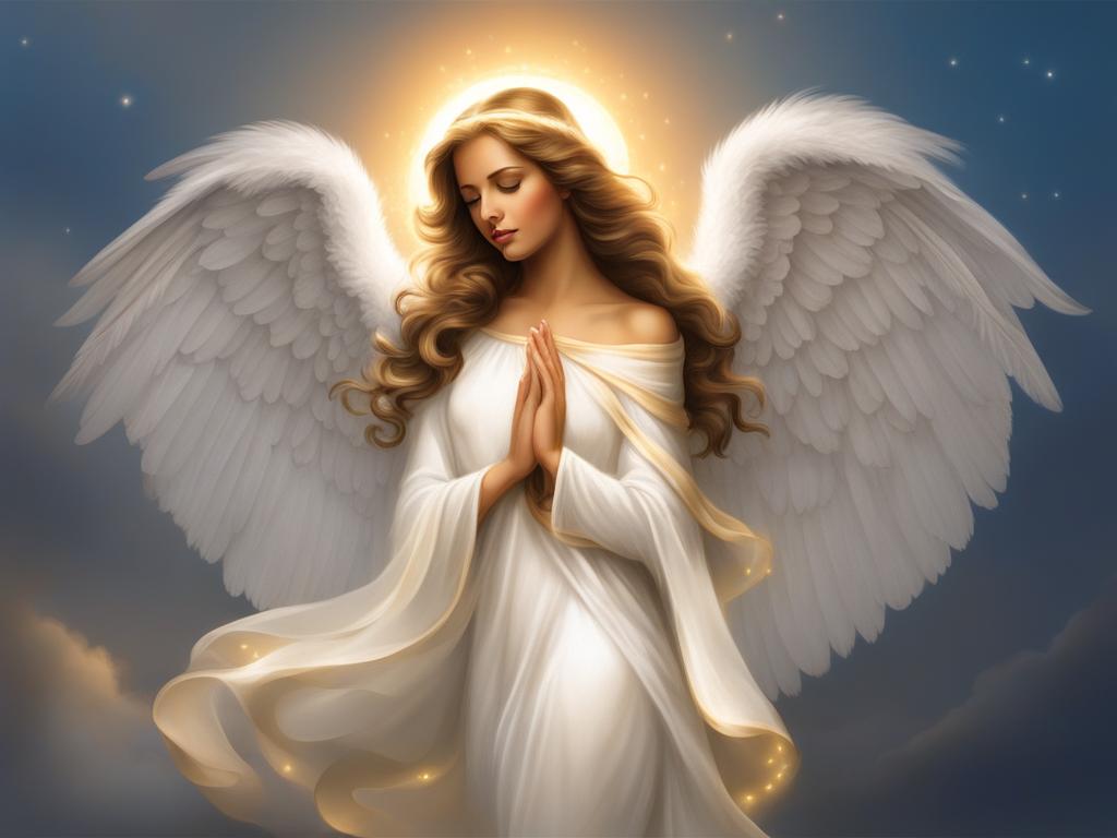 angel clipart - a serene angel with wings and a glowing halo 