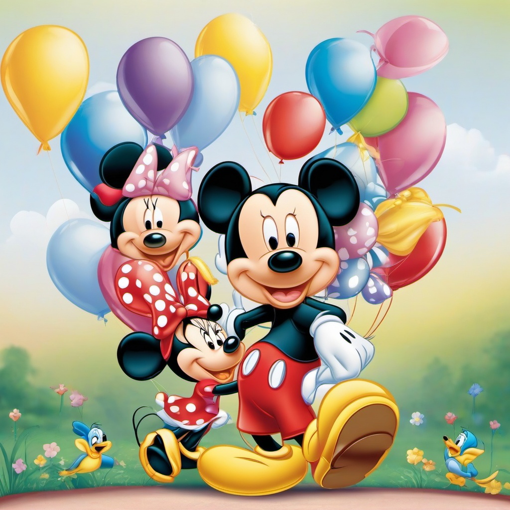 Disney clipart - Disney characters with balloons  