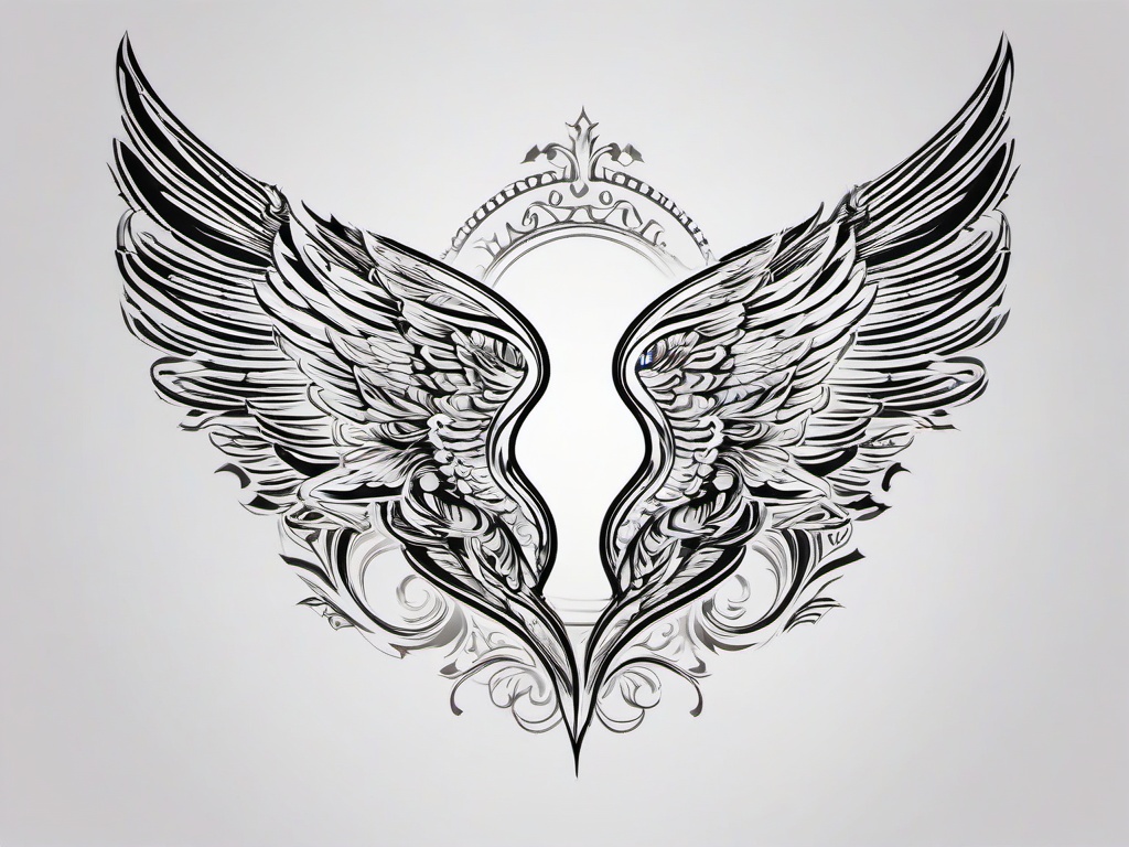 Stencils for Tattoos-Exploring artistic possibilities with stencils for tattoos, offering a variety of designs including angels and wings.  simple vector color tattoo