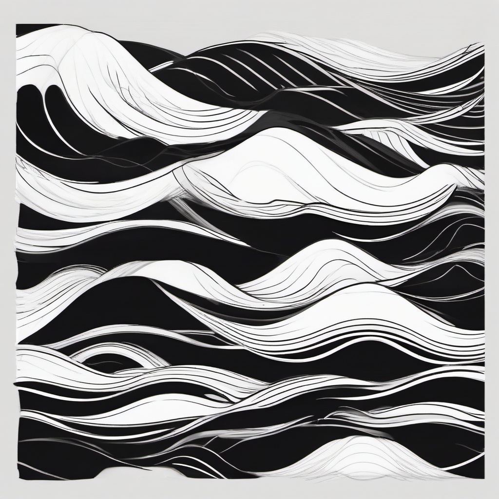 sketch of waves  minimal rough sketch scribbles,doodles,black and white