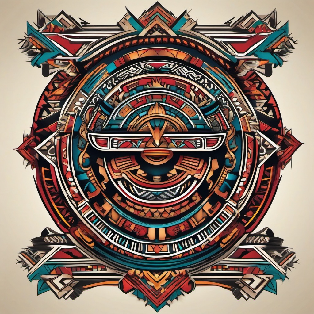 aztec art tattoo  simple vector color tattoo