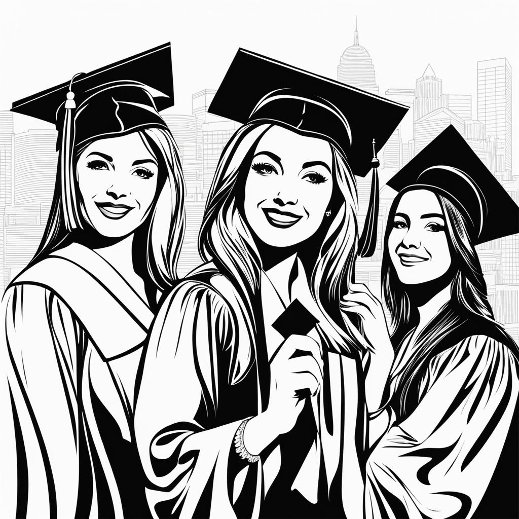 graduation clipart black and white 