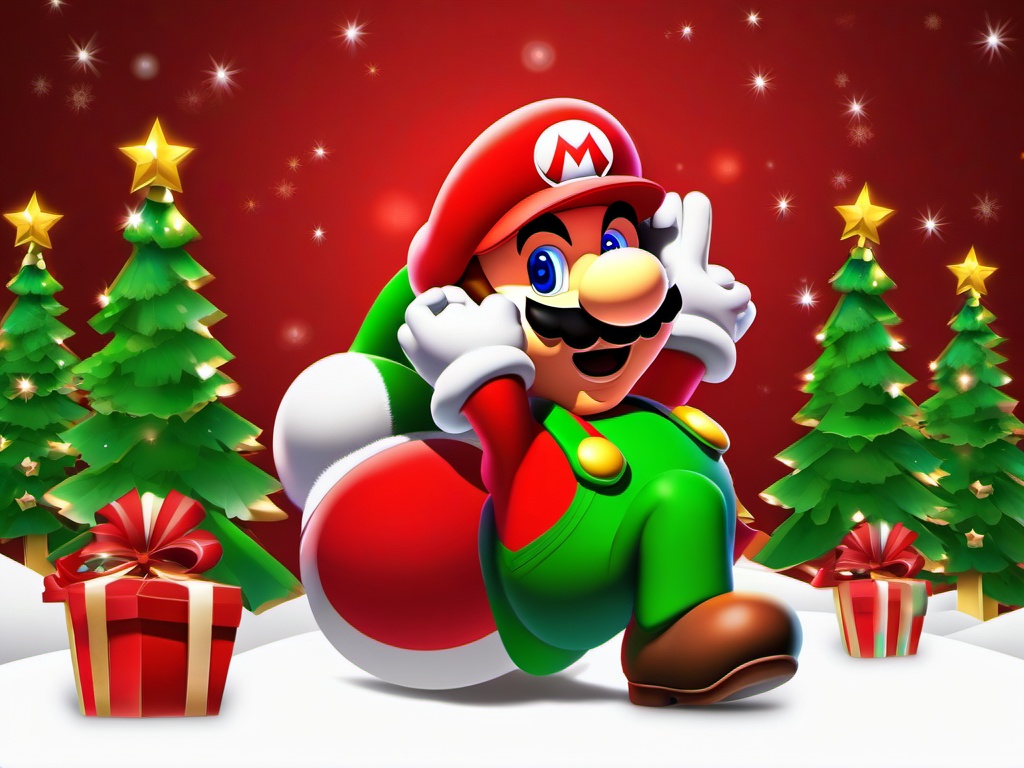 Christmas Mario Wallpaper  