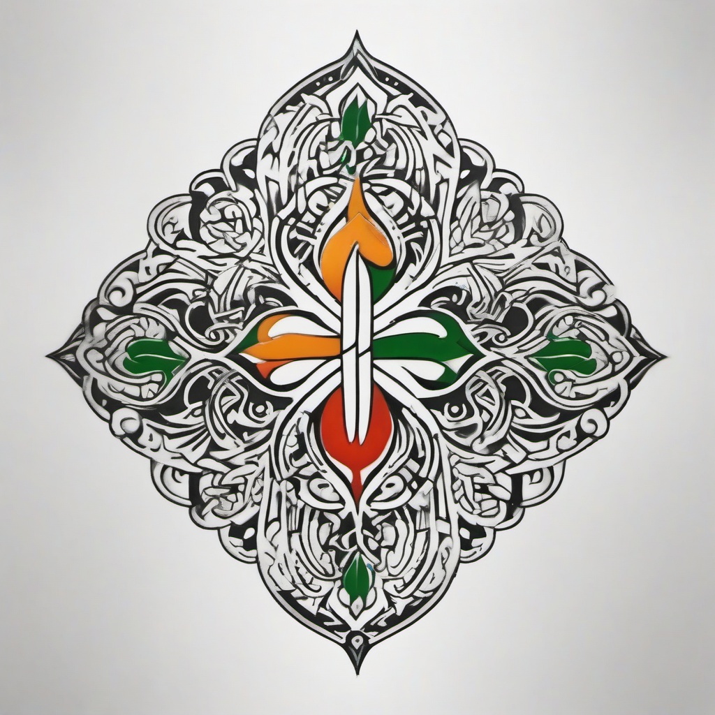 unique irish tattoos  simple color tattoo,minimal,white background