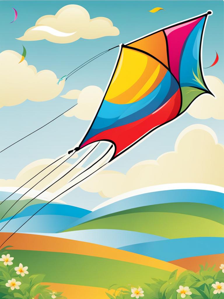 kite clipart - a colorful kite soaring high, a symbol of childhood joy 