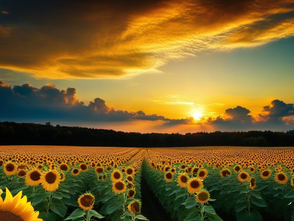 Sunflower And Sky Wallpaper  ,desktop background wallpaper